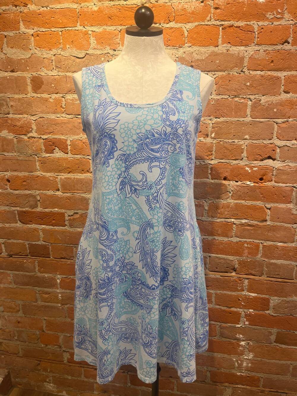 NEW COLOR ME COTTON women's sleeveless cotton dress in powder blue